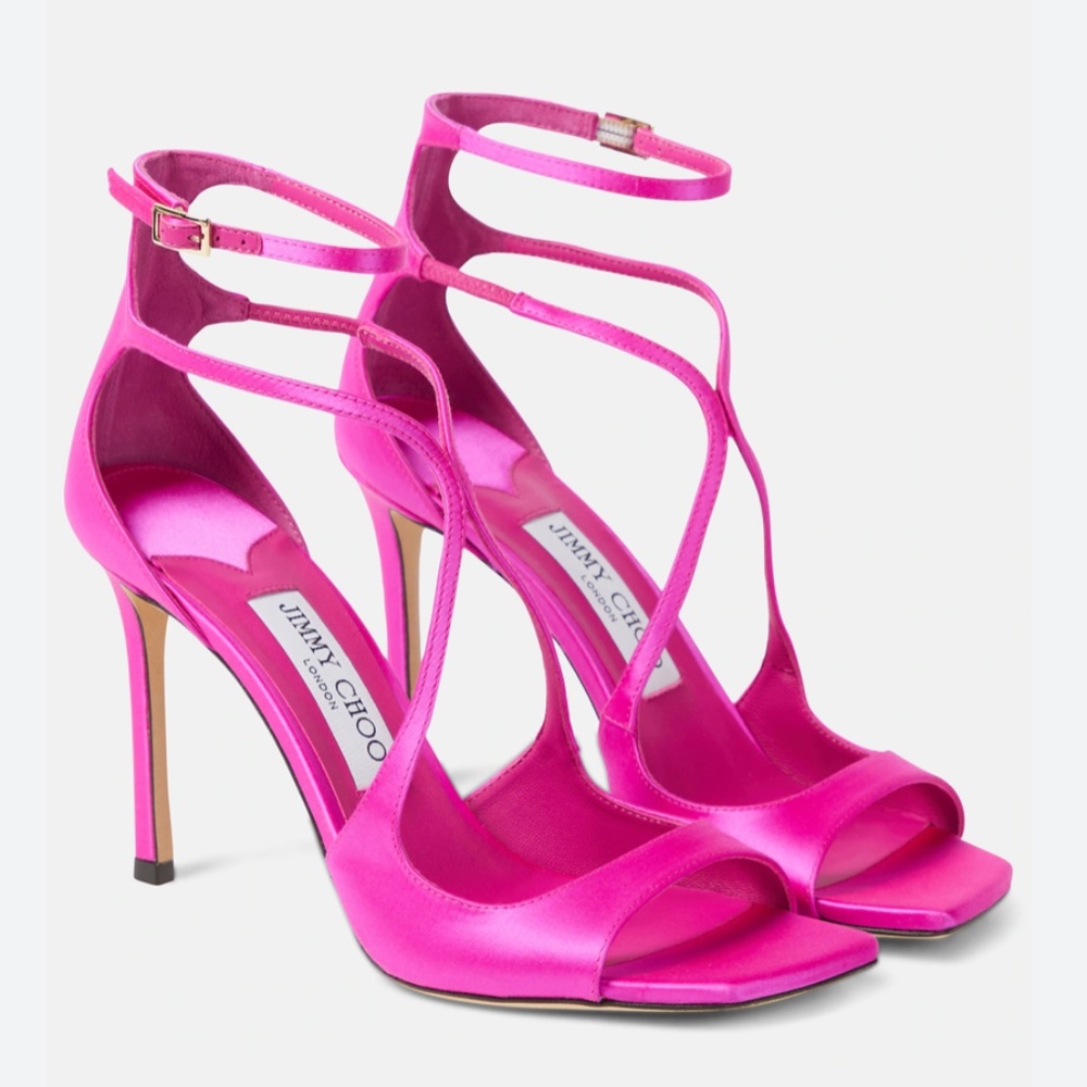 Jimmy Choo Azia 110 Hot Pink Heel Strappy